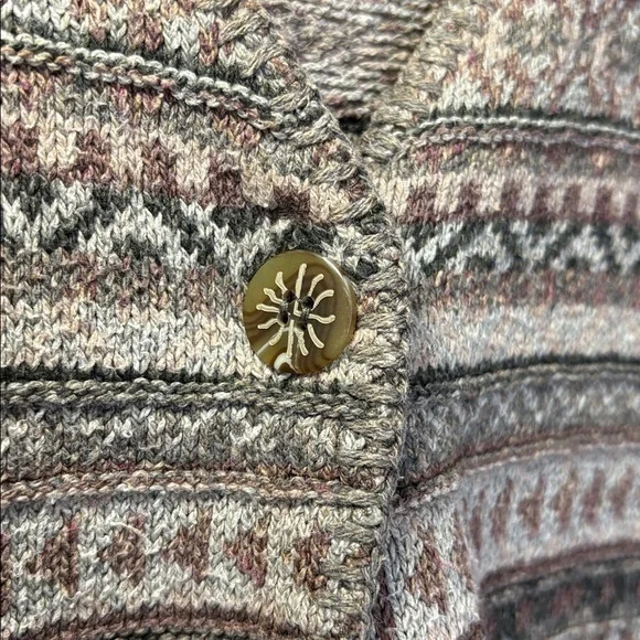Eddie Bauer Brown Tan Multicolor Knit Sweater Vest Cotton Medium - Picture 4 of 6